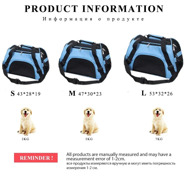 Portable Dog Cat Carrier Bag